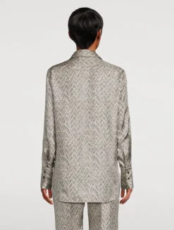 Herringbone Silk Shirt