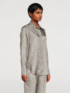 Herringbone Silk Shirt