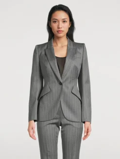 Herringbone Wool Blazer