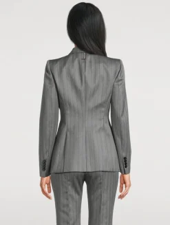 Herringbone Wool Blazer