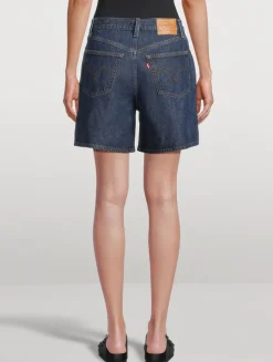 High-Rise Baggy Denim Shorts