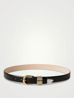 Hollyhock Mixed Metal Leather Belt
