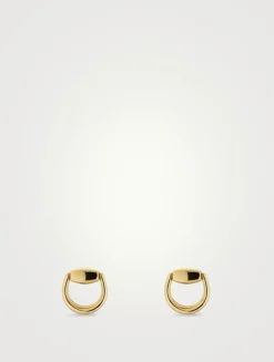 Horsebit 18K Gold Stud Earrings