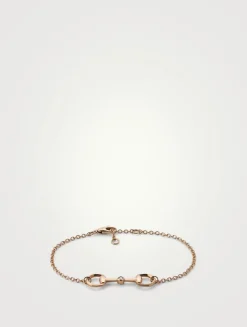 Horsebit 18K Rose Gold Diamond Chain Bracelet