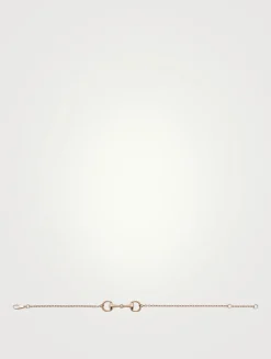 Horsebit 18K Rose Gold Diamond Chain Bracelet