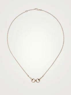 Horsebit 18K Rose Gold Diamond Chain Necklace