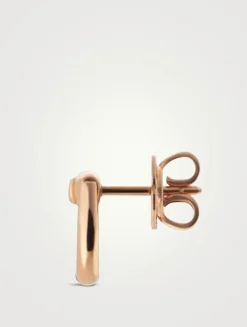 Horsebit 18K Rose Gold Diamond Stud Earrings