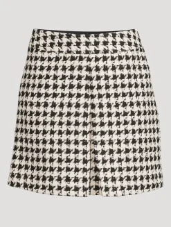 Houndstooth Tweed Mini Skirt