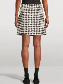 Houndstooth Tweed Mini Skirt