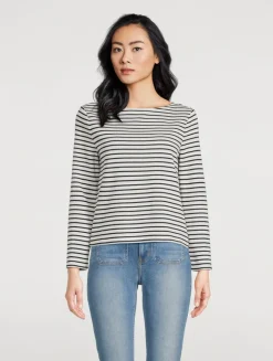 Hovey Long-Sleeve Striped Top