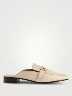 Hug Leather Loafer Mules