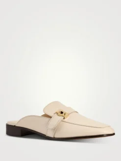 Hug Leather Loafer Mules