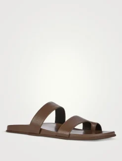 Hugh Leather Slide Sandals