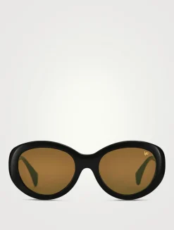 Hunter Glossy Round Cat Eye Sunglasses
