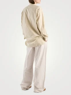 Hypnosta Wide-Leg Trousers In Pinstripe Print