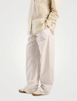 Hypnosta Wide-Leg Trousers In Pinstripe Print