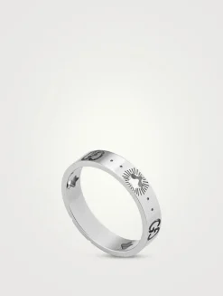 Icon 18K White Gold Ring With Stars