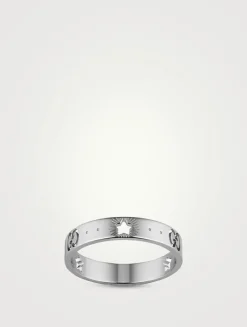 Icon 18K White Gold Ring With Stars