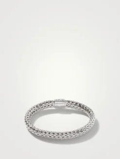 Icon 7.5mm Classic Chain Bracelet With Pavé Black Sapphire