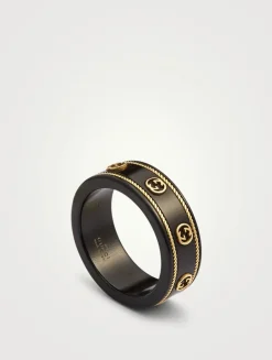 Icon Ring With 18K Gold Interlocking G