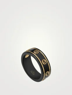 Icon Ring With 18K Gold Interlocking G