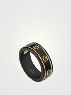 Icon Ring With 18K Gold Interlocking G