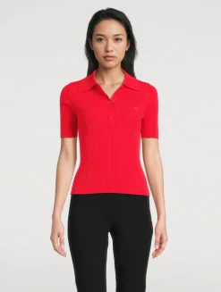 Iconic Rib-Knit Polo Shirt