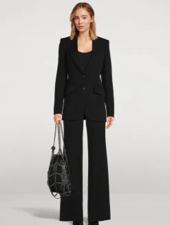 Iconic Stretch Wool Flare Trousers