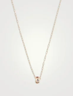 Iconica 18K Rose Gold Pendant Necklace With Multicolour Stones