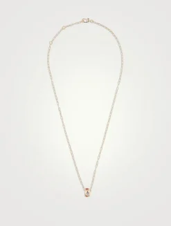 Iconica 18K Rose Gold Pendant Necklace With Multicolour Stones