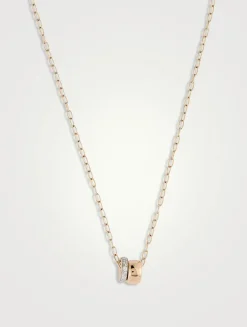 Iconica 18K Rose Gold Pendant Necklace With Diamonds