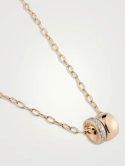 Iconica 18K Rose Gold Pendant Necklace With Diamonds