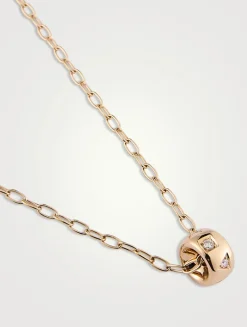 Iconica 18K Rose Gold Pendant Necklace With Diamonds
