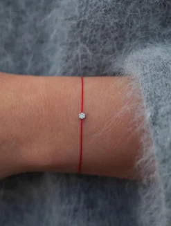 Illusion 18K Gold String Bracelet With Diamonds