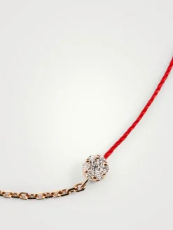 Illusion 18K Rose Gold String Chain Bracelet With Diamonds