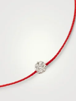 Illusion 18K White Gold String Bracelet With Diamonds