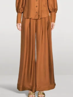 Illustration Wide-Leg Silk Trousers