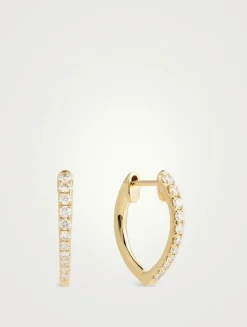 Imperial 18K Gold Diamond Huggie Hoop Earrings
