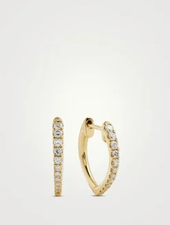 Imperial 18K Gold Diamond Huggie Hoop Earrings