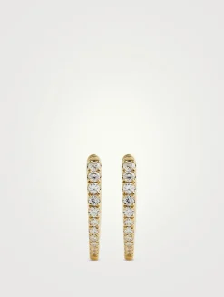 Imperial 18K Gold Diamond Huggie Hoop Earrings