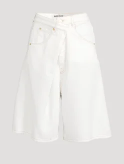 Ines Foldover Denim Shorts