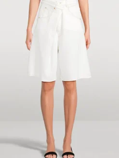 Ines Foldover Denim Shorts