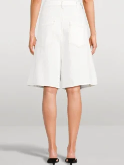 Ines Foldover Denim Shorts