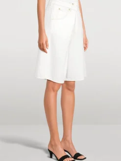 Ines Foldover Denim Shorts