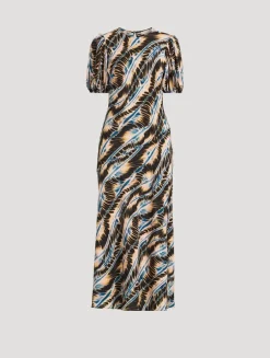 Ines Printed Silk Midi Dress
