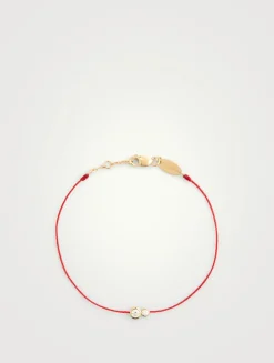 Infinite 18K Gold String-Chain Bracelet With Diamonds