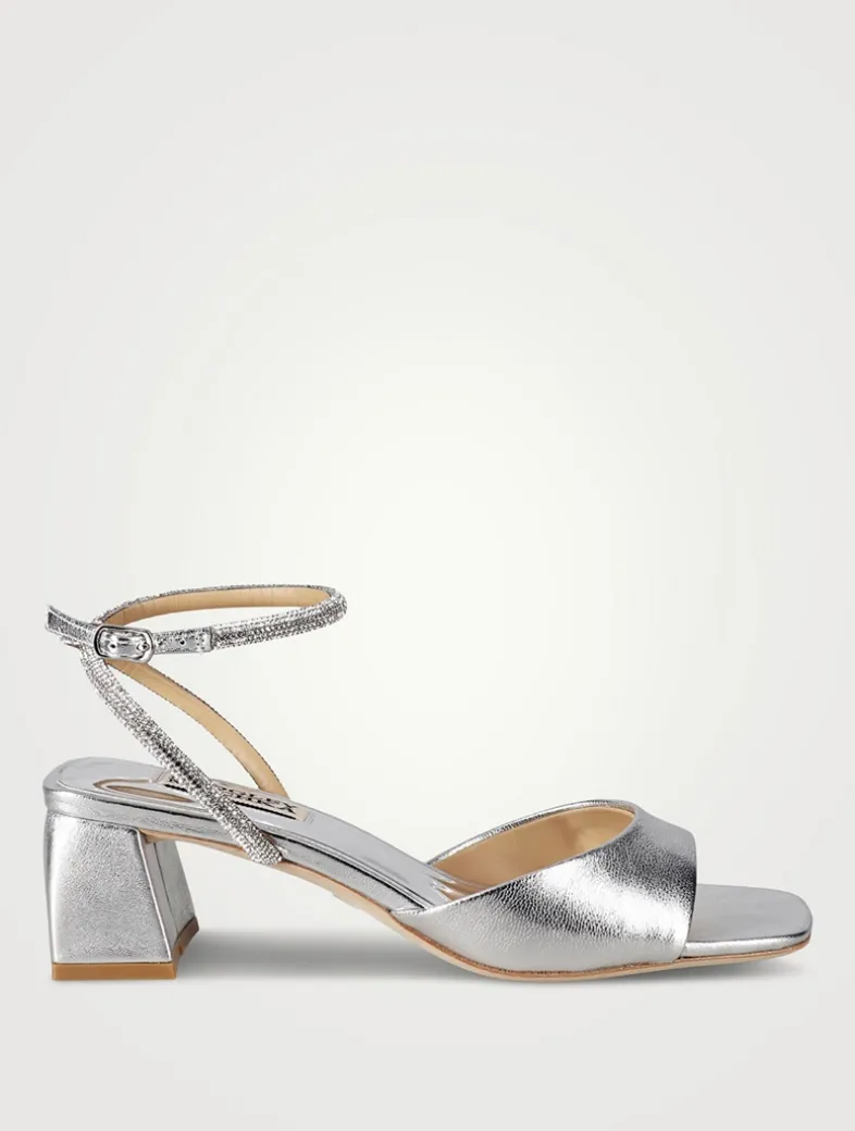 Infinity II Crystal Metallic Leather Sandals