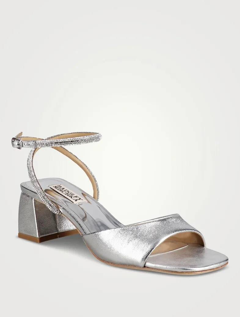 Infinity II Crystal Metallic Leather Sandals