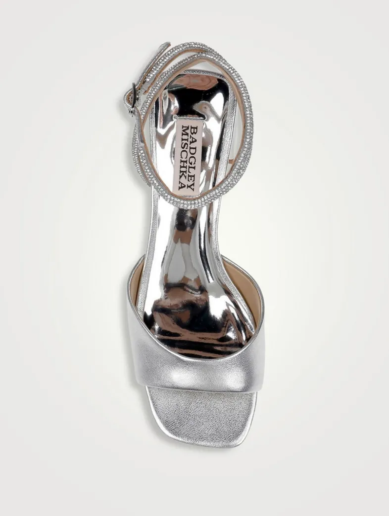 Infinity II Crystal Metallic Leather Sandals