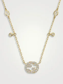 Interlocking G 18K Gold Diamond Necklace